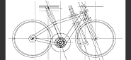 wooden bicycle frame drawing 1:1